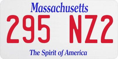 MA license plate 295NZ2