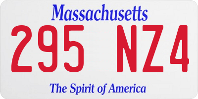 MA license plate 295NZ4