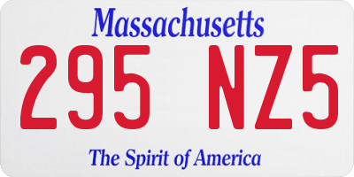 MA license plate 295NZ5