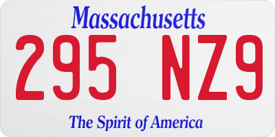 MA license plate 295NZ9