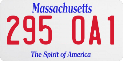MA license plate 295OA1