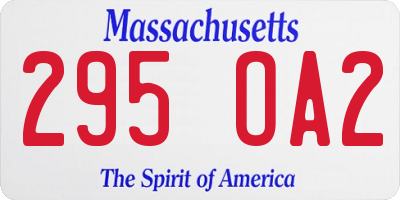 MA license plate 295OA2