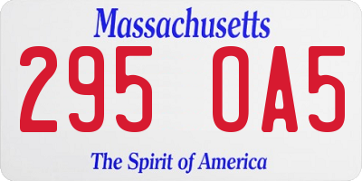 MA license plate 295OA5