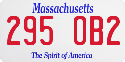 MA license plate 295OB2