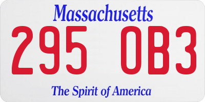 MA license plate 295OB3