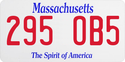 MA license plate 295OB5