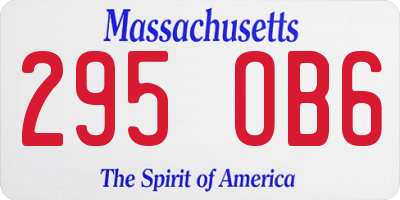 MA license plate 295OB6
