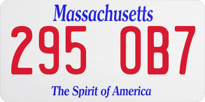 MA license plate 295OB7
