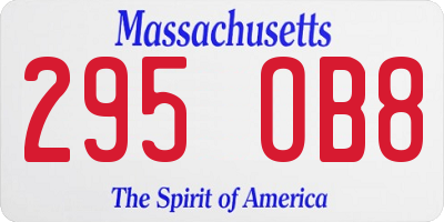 MA license plate 295OB8