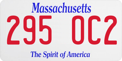 MA license plate 295OC2