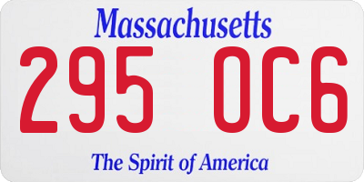 MA license plate 295OC6