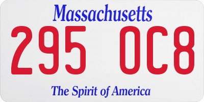 MA license plate 295OC8
