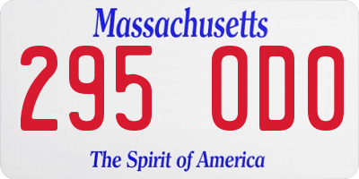 MA license plate 295OD0