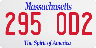 MA license plate 295OD2