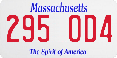 MA license plate 295OD4