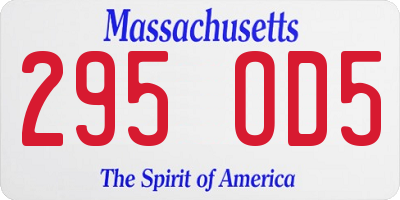 MA license plate 295OD5