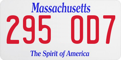 MA license plate 295OD7