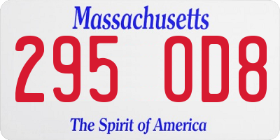 MA license plate 295OD8