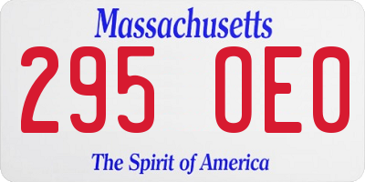 MA license plate 295OE0
