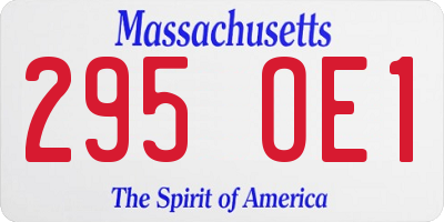 MA license plate 295OE1