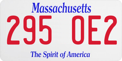 MA license plate 295OE2