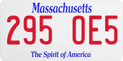 MA license plate 295OE5