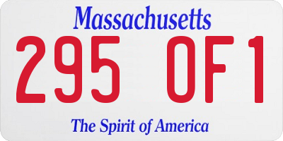 MA license plate 295OF1