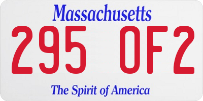 MA license plate 295OF2