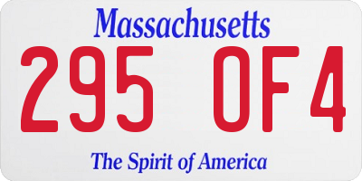 MA license plate 295OF4