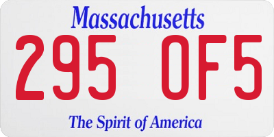 MA license plate 295OF5