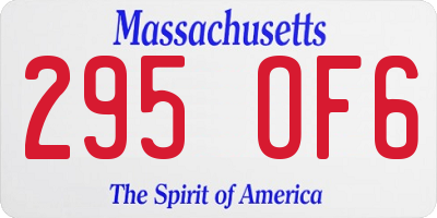 MA license plate 295OF6