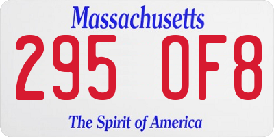 MA license plate 295OF8