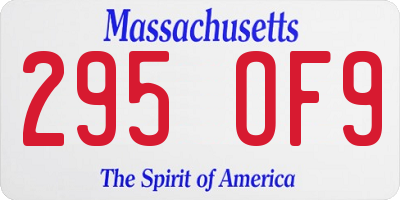 MA license plate 295OF9