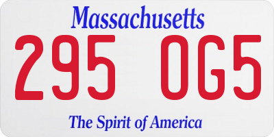 MA license plate 295OG5