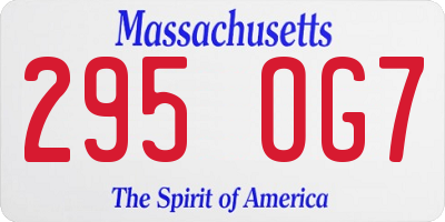 MA license plate 295OG7