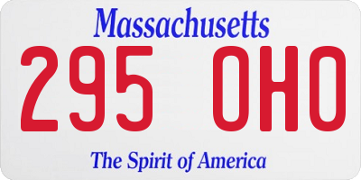 MA license plate 295OH0