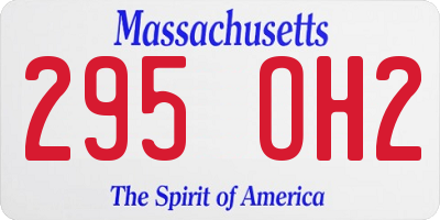 MA license plate 295OH2