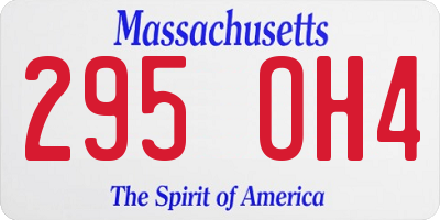 MA license plate 295OH4