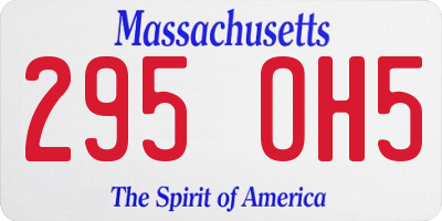 MA license plate 295OH5