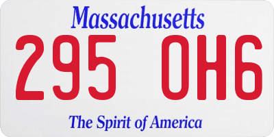 MA license plate 295OH6