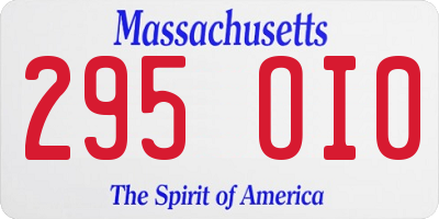 MA license plate 295OI0