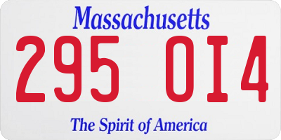 MA license plate 295OI4