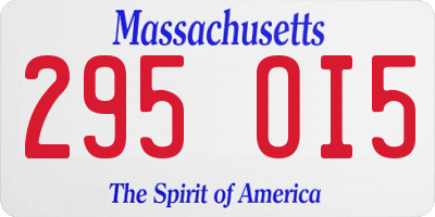 MA license plate 295OI5