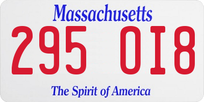 MA license plate 295OI8