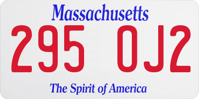 MA license plate 295OJ2