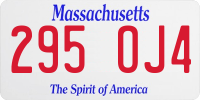 MA license plate 295OJ4