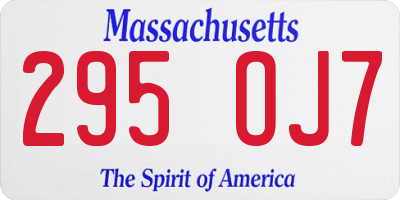 MA license plate 295OJ7