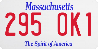 MA license plate 295OK1