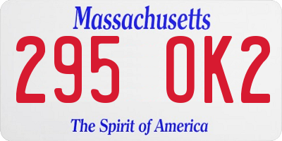 MA license plate 295OK2