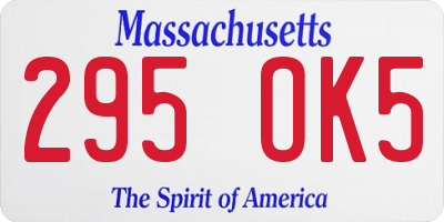 MA license plate 295OK5